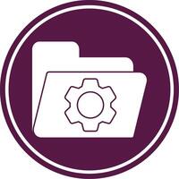 Folder Glyph Circle Icon vector