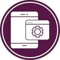 Web Optimization Glyph Circle Icon vector