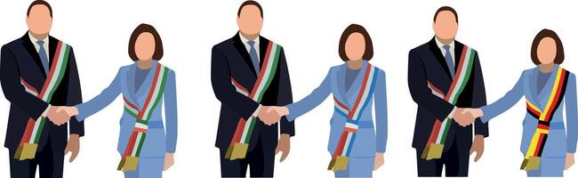 handshake between authorities different countries-handshake between authorities different countries- vector