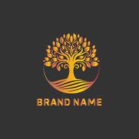 A logo elegant for a tree with leaves and branches vector