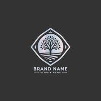 Logo design elegant tree vector