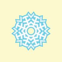 a blue and white snowflake design on a yellow background vector
