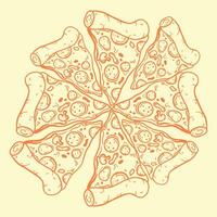 Set of different slices of pizza vector