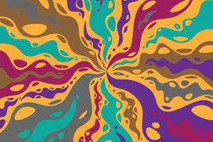 Abstract colorful psychedelic groovy background. vector