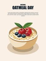National Oatmeal Day background. vector