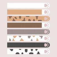 collection set of retro game 8bit pixel art cat paw text box banner vector