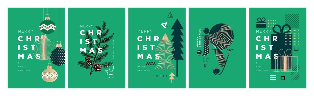 Merry Christmas and Happy New Year. illustrations for greeting card, party invitation card, website banner, social media banner, marketing material.