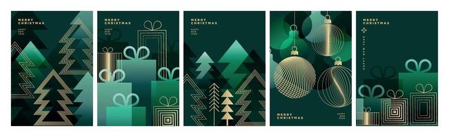 Set of Christmas and New Year Cards. illustration concepts for graphic and web design, social media banner, marketing material. vector