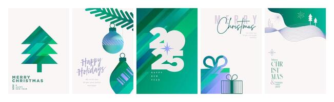 Merry Christmas and Happy New Year. illustrations for greeting card, party invitation card, website banner, social media banner, marketing material. vector