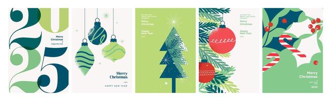 Christmas and New Year Greeting Cards. illustration concepts for background, greeting card, party invitation card, website banner, social media banner, marketing material. vector