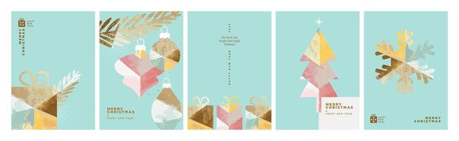 Christmas and New Year Greeting Cards. illustration concepts for background, greeting card, party invitation card, website banner, social media banner, marketing material. vector