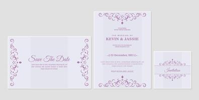 Invitation card design vintage style with soft pink color vector