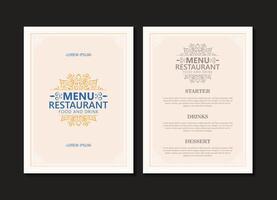 Classic Menu Layout with ornamental Elements vector