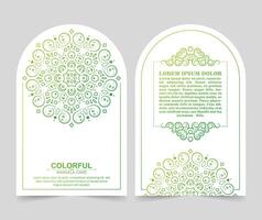 gradient green mandala business card design template vector