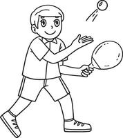 Table Tennis Player doing a Toss Serve Isolated vector