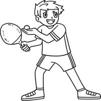 Table Tennis Player Ready to Serve Ball Isolated vector