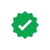 A green check mark on a white background vector