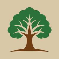 Simple Oak Tree Logo for Environmentally Friendly Branding and Nature-Based Business vector