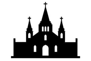 un Iglesia con un cruzar en parte superior de eso vector