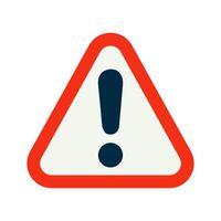 Red triangle warning icon vector