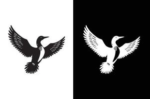 Loon Icon silhouette Flat Graphic Design. Simple loon icon design template vector