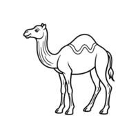 Camel line icon. Camel Black white Stroke Linear Icon illustration. vector