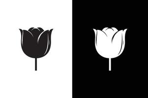 Tulip flower silhouette. Tulip Icon on Transparent Background vector