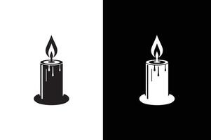 Candle silhouette icon for religion commemorative and party vector