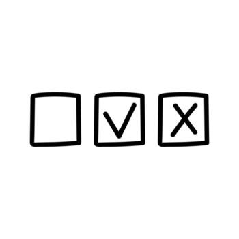 Simple checkbox doodle. Hand drawn element for business or study presentations. vector