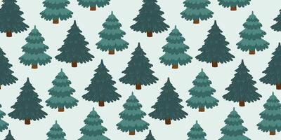 Seamless pattern with fir trees. Winter and winter holidays concept. For fabric, wrapping paper. vector