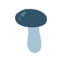 Charming blue mushroom illustration with a smooth cap and minimal design. Suitable for whimsical nature themes or botanical art vector