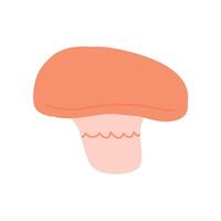 Bright orange mushroom illustration with unique texture. Ideal for fall-themed designs, nature illustrations, or botanical projects focused on fungi and wildlife vector