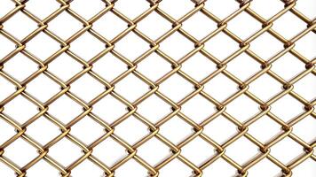 Decorative wire mesh fence isolated on white background with shallow depth of field photo