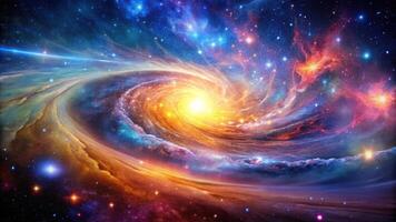 Cosmic galaxy with swirling stars and colorful nebulae for a mesmerizing flyer backdrop photo