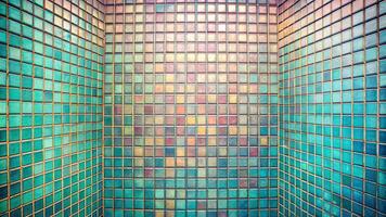 A tired grid pattern with soft colored squares photo