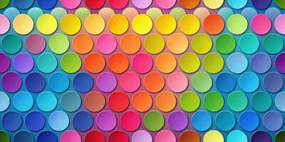 Depth of field circles with color palette seamless pattern with geometric colored spheres for textile photo