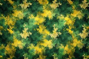 Different textures seamless pattern backdrop of multicolored grunge shapes in yellow and dark green photo