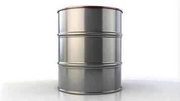 3D rendering of petroleum oil drum container barrel isolated on white background photo