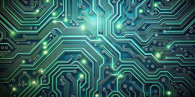 Depth of Field seamless background with a circuit board pattern photo