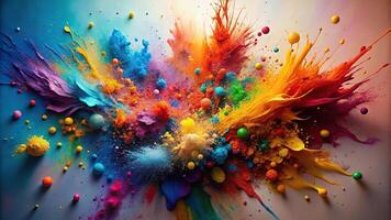 Dynamic and artistic paint splatters forming a bird eye view photo