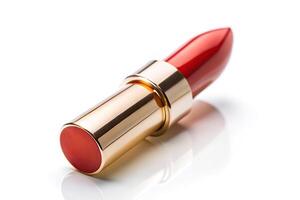 Lipstick macro isolated on white background photo