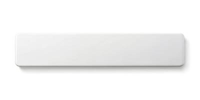 Low angle view of white wide flat horizontal rectangle blank box from top view photo