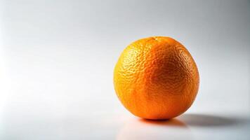 Layered paper art of an orange isolated on a white background with a depth of field effect photo