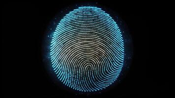 Macro close-up view of a fingerprint binary microchip on black background photo