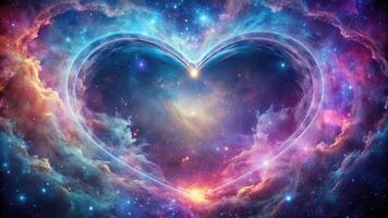 Macro heart shape background in cosmos universe photo
