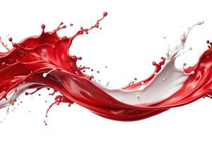 Paint splash wave in red and white colors photo