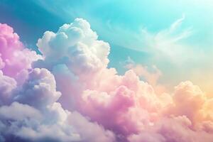 Patel color clouds background with created Forced Perspective photo