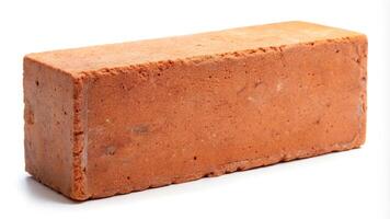 Panoramic clay brick on white background with clipping path photo
