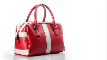 Red and white bag isolated on white background photo