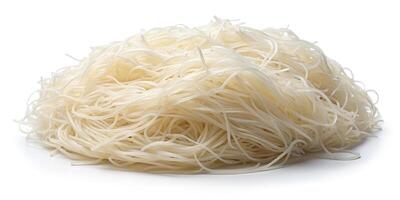 Raw rice glass noodles isolated on white background with clipping path photo
